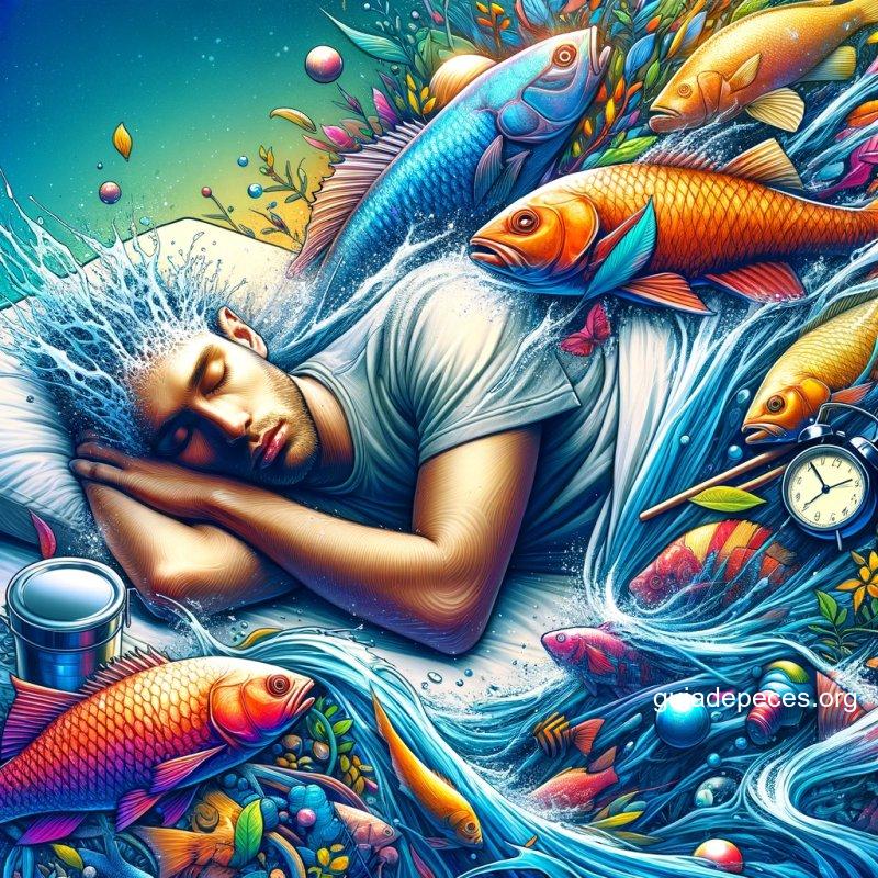 create a realistic and eyecatching clickbaitstyle image to illustrate the concept of meaning of dreaming about fish in dirty water include an ima
