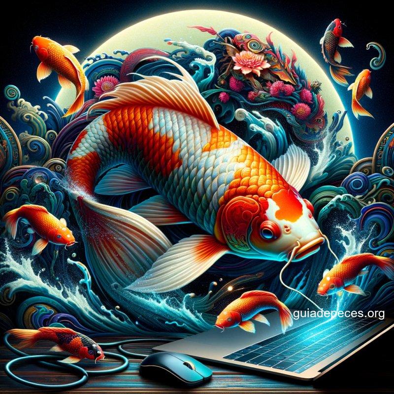 imagen realista y llamativa en estilo clickbait para ilustrar el concepto de qu significan los peces koi la imagen debe ser intrigante usando c