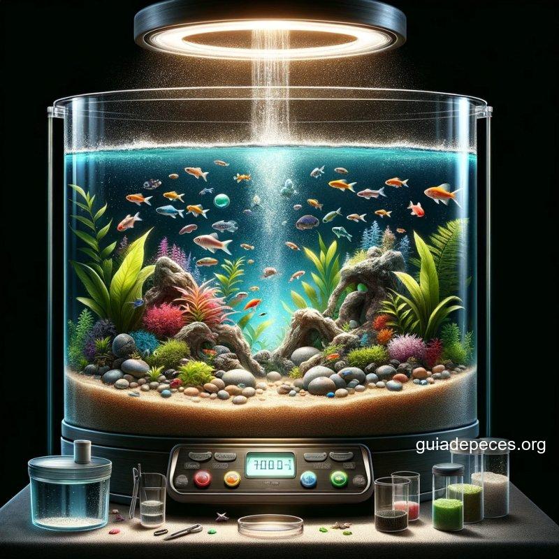 una imagen cautivadora que muestra cunto tiempo debo esperar para poner peces en el acuario la imagen debe representar un acuario recin instalado
