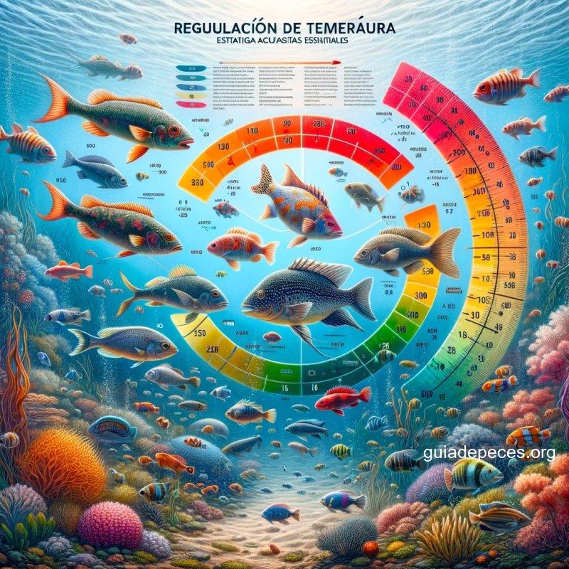 una imagen educativa y atractiva que ilustra regulacin de temperatura en peces estrategias acuticas esenciales la imagen debe mostrar peces en u