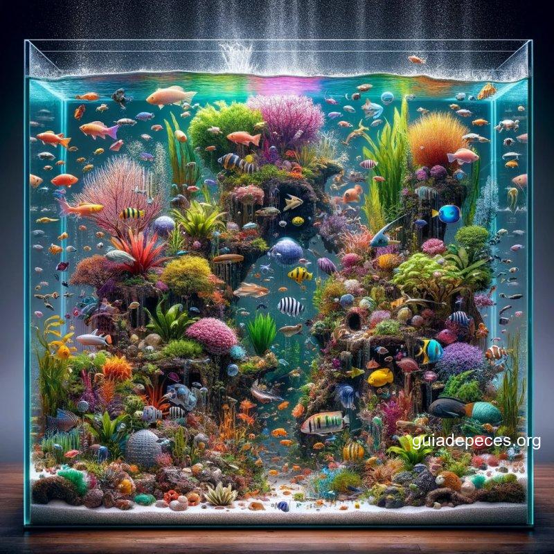 una pecera de 60 litros llena de colores vibrantes y peces exticos para ilustrar el concepto de capacidad y cuidado cuntos peces en una pecera de